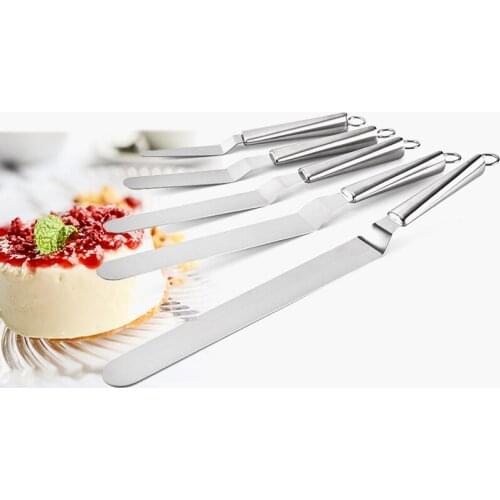 4/6/8/10 inch Cake Decorating Tools Angled Icing Spatula Cake Knife Butter Cream Blade Frosting Spreader Buttercream Scraper