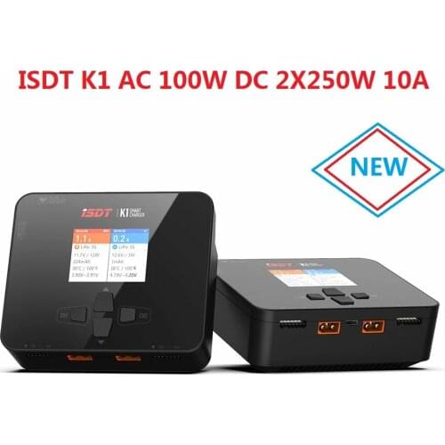 ISDT K1 AC 100W DC 250Wx2 Dual Channel Balance Lipo Charger Discharger for Lipo Battery