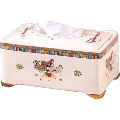 Tissue Box Bathroom Ceramic Removable Organizer Paper Holder/Rack For Office Home Living Room Useful Ashtray Wedding Gifts