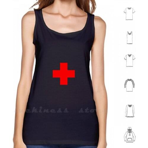 Red Cross-Tank Tops Vest Sleeveless Logo Dr Physician Mash Red Cross