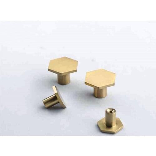 1Pc Hexagonal Furniture Handles Classic Design Solid Brass Cabinet Door Drawer Knob Wardrobe Dresser Pulls Handle Wall Hooks