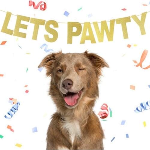 Cute Letter LETS PAWTY Party / WOOF Balloon Decor Balloon for Pet Dogs Cats Birthday Party Decoration supplies 2020