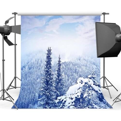 Mehofoto Winter View Photo Background White Snow Backdrop for Photography Booth Studio Forest HG-486