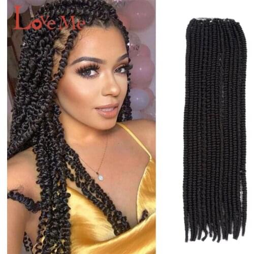 LOVE ME 18 Inch Soft Crochet Braids Synthetic Faux Locs Crochet Braids Hair Natural Black Brown Passion Twist Hair Extensions