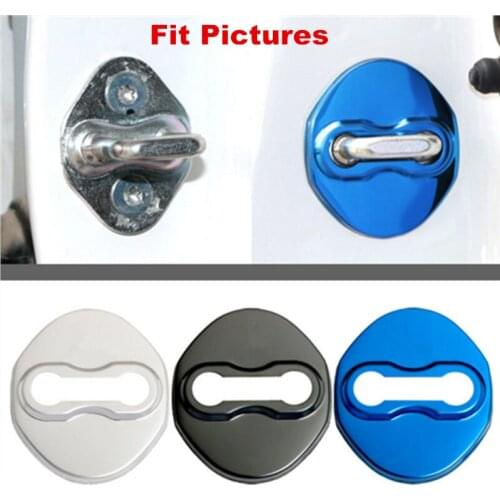 Set of 4Pcs Car Anti Rust Door Lock Catch Protective Cover Cap For Most of Mitsubishi Lancer ASX Eclipse DoorLock With Cars Logo
