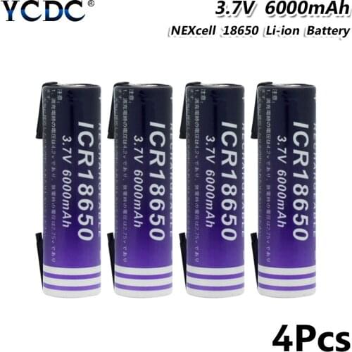 New New 3.7 v 6000mah 18650 Lithium Rechargeable Battery Welding Nickel Sheet batteries pack For Toy Flashlight Power Bank