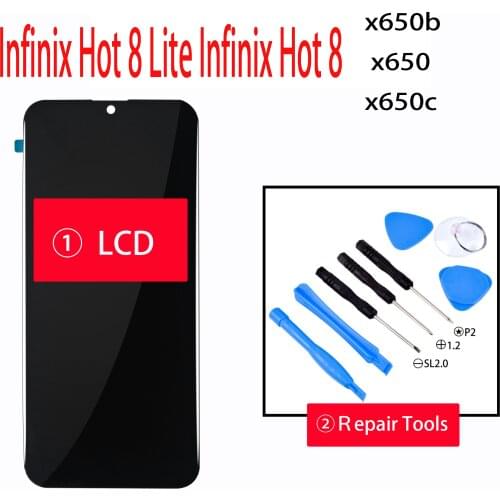 New Infinix Hot 8 x650b x650 x650c LCD Display and Touch Screen Digitizer Assembly Repair Parts for Infinix Hot 8 Lite