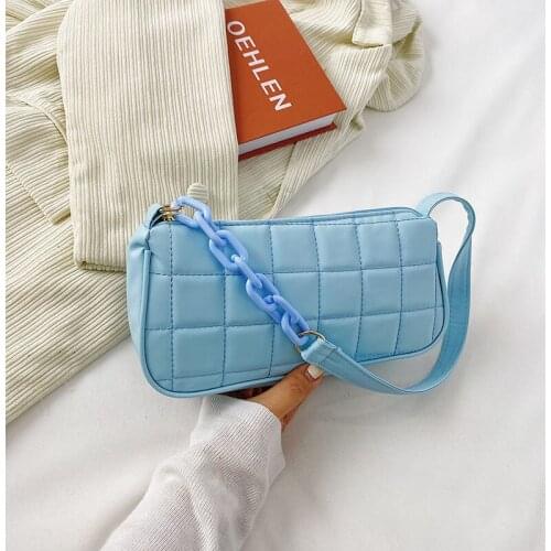 2021 Summer New Style Texture Fashion Design Rhombus Mini Chain Bag Shoulder under arm Womens Bag