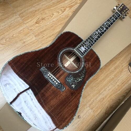 Factory New, 41 "Ebony Fingerboard Real Abalone Shell Inlaid Acoustic Guitar