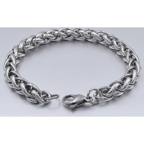 New Trendy Cuban Chain Men Bracelet Classic Stainless Steel 3/4/5/7mm Width Chain Bracelet For Men Women Jewelry Gift