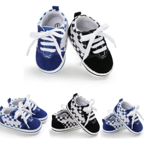 Newborn Baby Girl Boy Soft Sole Crib Shoes Toddler Casual Canvas Shoes Anti-slip 0-18M