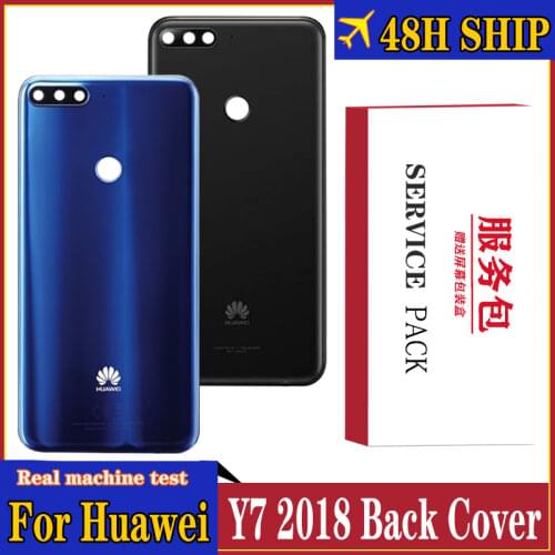 Original Back housing for Y7 2018 Plastic Battery cover For Huawei Y7 2018 Back Cover housing cover Case Replacement