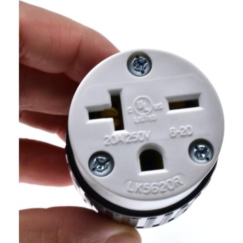 Industrial Grade Straight Blade female Connector NEMA 6-20R connector 20Amp 250 Volt AC 2-POLE 3-WIRE Rewireable American