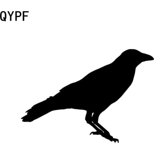 QYPF 17cm*12cm Animal Crow Bird Fun Vinyl Car Sticker Decoration Decal Black Silver Car-styling C15-1151