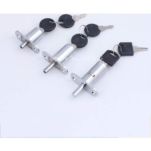 Brand New 10PCS Sliding Door Lock Drawer Display Showcase Glass Cabinet Door Lock Plunger Push Lock Furniture Hardware