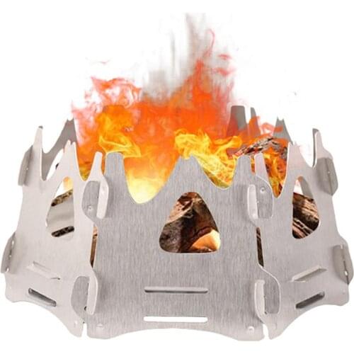 Ultralight Stainless Steel Windproof Camping Stove Portable Foldable Backpacking Stove Camping Equipment For Outdoor Hiking