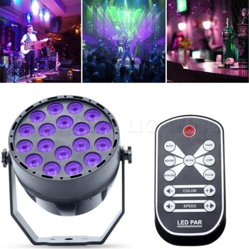 54W UV Led Stage Light Black Light Par Light With Remote Sound Active 18 LEDs Auto DMX Spotlight Lamp for Disco DJ Club Show
