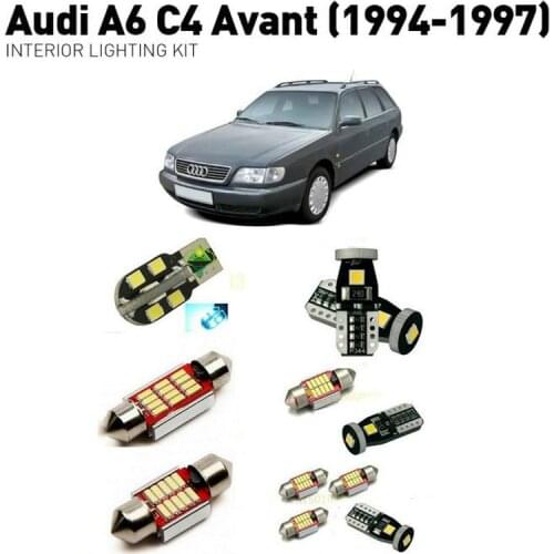 Led interior lights For Audi a6 c4 avant 1994-1997 14pc Led Lights For Cars lighting kit automotive bulbs Canbus