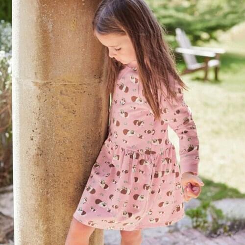 Spring Toddler Girl Cartoon Sweatshirt Dress Baby Warm Fleece Princess Dress Kids Clothes Girl Cotton Hoodies Dresses Uniform
