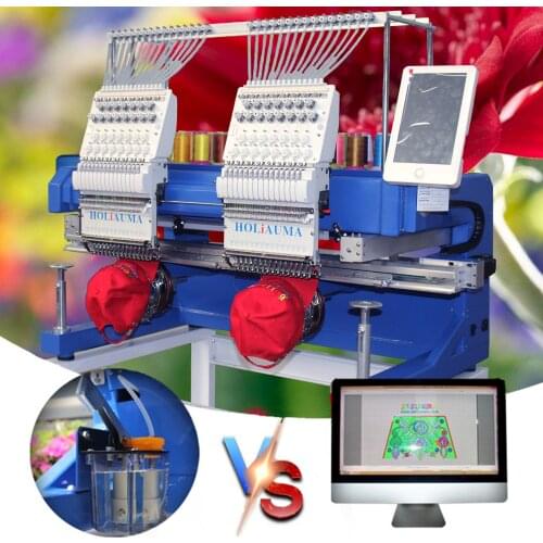 Good quality 2 head computerized embroidery machine better than brother innov-is v3 embroidery sewing machine for cap/tshirt/3D