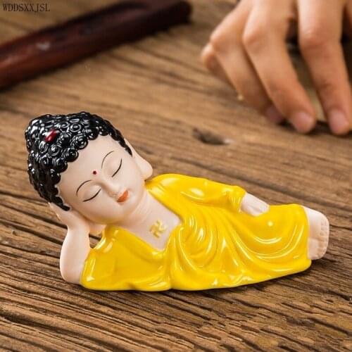 WDDSXXJSL Chinese style creative simulation sleeping posture Buddha resin ornaments shop living room home decoration