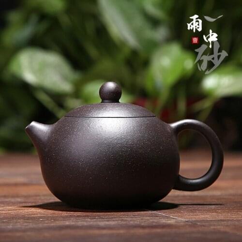 Zhu xi shi pot of pure manual black gold just recommended sketch pot of kung fu tea set custom lettering drop shipping