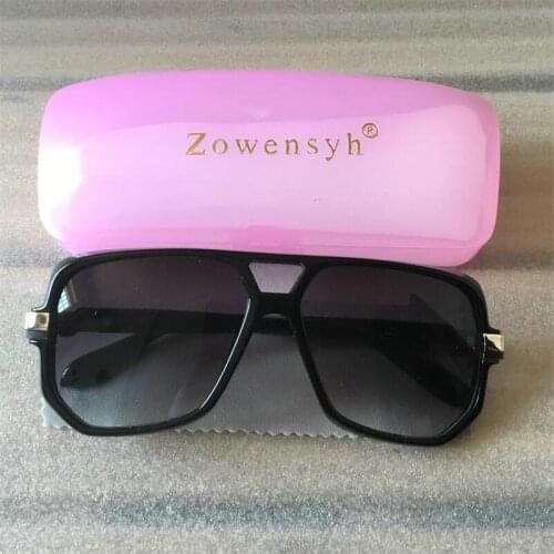 Zowensyh New popular Brand Designer Logo Retro Goggles Clear Gradient Lens Sun Glasses Oversize UV400 Sunglasses For Men glasses