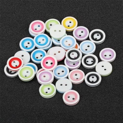 1000Pcs 12.5mm Plastic Sewing Buttons 2 Holes Mini Scrapbook Craft Round Resin Tiny Buttons DIY Buttons Apparel Accessories