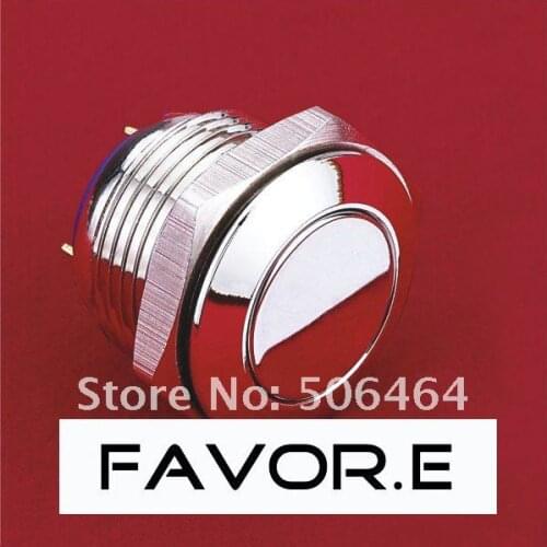 * 16mm Stainless steel IP65 car horn Momentary Push Button Switch Flat round PIN terminal