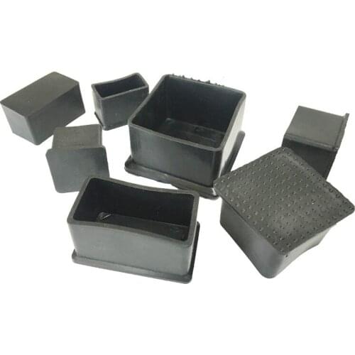 2pcs square round tube table and chair foot Rectangular inner sleeve plug stainless Steel pipe cap 40-50mm length