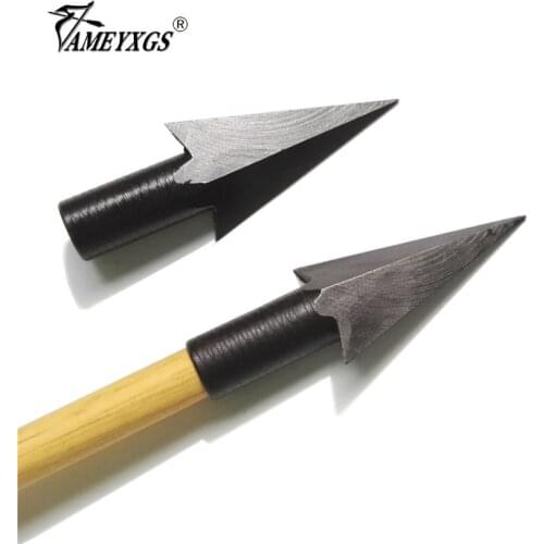 6/10pcs Black Alloy Steel Broadheads Archery Arrowhead for Hunting Wood Arrow & Bamboo Arrow Metal Arrow Heads Point tip