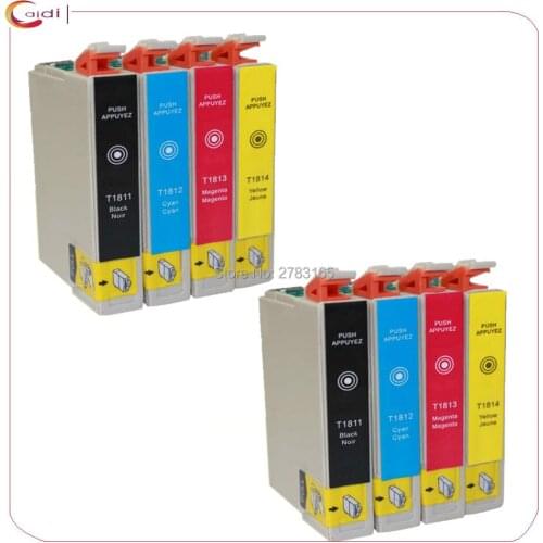 8pcs Compatible ink cartridge for Epson XP-402 XP-405WH XP-405 XP-215 XP-312 XP-415 XP-402 XP-412 XP-315 XP-312 XP-212 T18XL ink