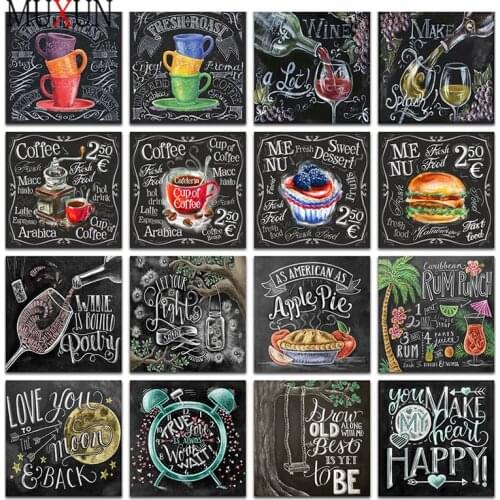 Muxun Full Square/Round Drill 5D Diy Diamond Painting "Blackboard Text" 3D Embroidery Cross Stitch 5D Home Wall Decor Gift Ep321