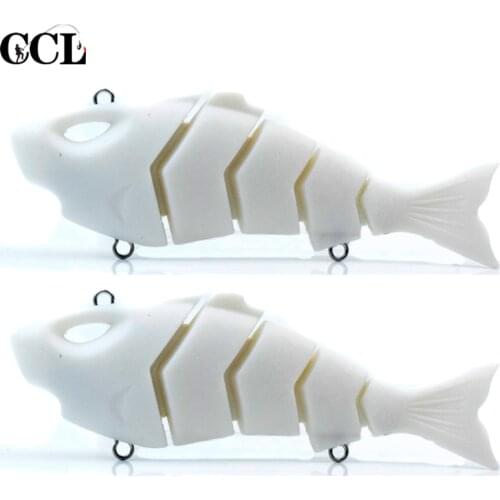 CCLTBA 10PCS 20PCS Shark Lure Swimbait Fabric Connection Body Sinking Jointed Hard Bait 13.5CM 35.4G Fishing Unpainted Blanks