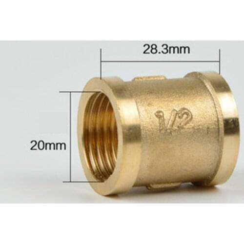 DN15 G 1/2" BSP Female Coupling Brass Pipe Fitting Connector Plumbing Adapter Length 28.3mm