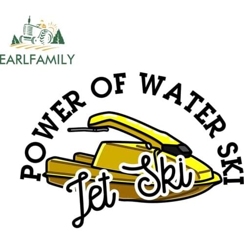 EARLFAMILY 13cm x 9.1cm for Jet Ski Rental Logo Isolated on Black Car Stickers Refrigerator Trunk Decals Waterproof Sunscreen