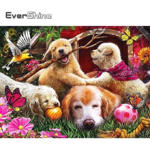 Evershine Diamond Embroidery Animals Picture Of Rhinestones 5D DIY Diamond Painting Dog Hot Sale Mosaic Art Set Children Hobby