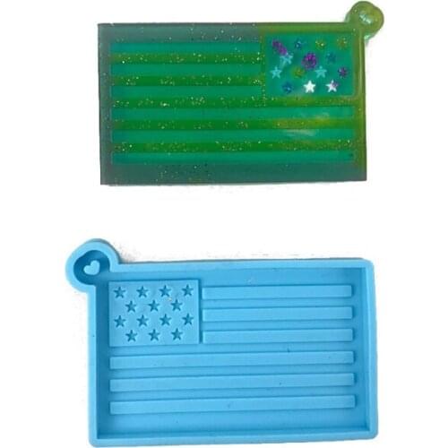 USA Flag Resin Mold American Flag Keychain Mold Statue of Liberty Silicone Molds K3ND