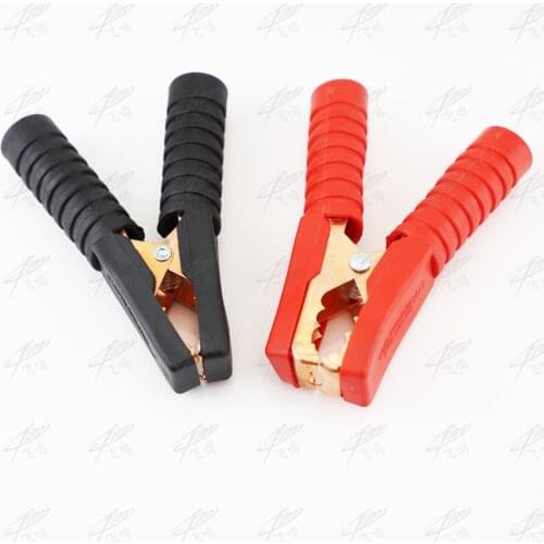 300A Insulated Car Auto Truck Battery Alligator Clamp Miniature Electrical Crocodile Test Clips Red Black x 2 Pcs / Lots