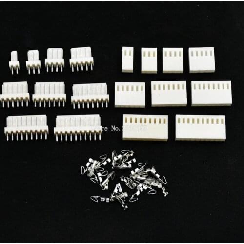 20 Sets KF2510 Connector Kits 2.54mm Pitch 2/3/4/5/6/7/8/9/10P Straigh Pin Header+Housing+Crimp KF-2510