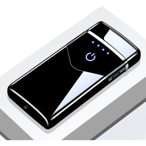 Laser Unusual Plasma Lighter Windproof Flameless USB Dual Arc Lighters Electric USB Rechargeable Lighter For Men Gift