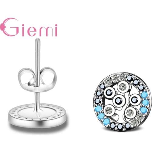 New Fashion Ethnic Style Accessories 925 Sterling Silver Jewelry For Women Match Black Blue Zirconia 2 Color Eardrop Hot