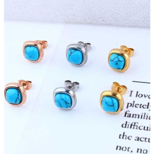 OUFEI Wholesale Stainless Steel Stud Earrings For Women Jewelry Square Earings Fashion Jewelry Gifts For Women Earrings 2019