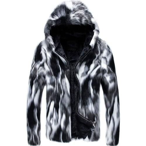 New Fur Coat Winter Personality Wild Casual Mens Thick Hooded Fur Male Imitation Fur Large size jacket Artificial Fur Size 6XL