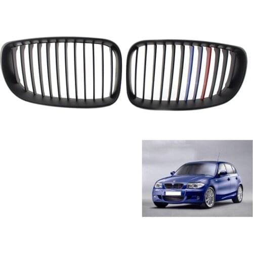 1 Pair Matte Black M Front Grille Grill For E81 E82 E87 E88 1-Series 2008-2011