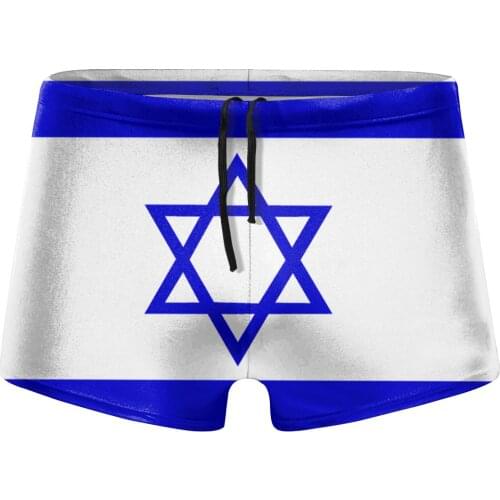 Europe Size Israel Flag Swimming Pants Speed Dry Man Swimming Trunks Swimsuit Stretch Beach surfing Shorts