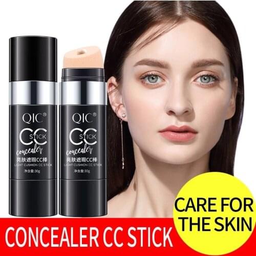 QIC Cushion CC Cream Concealer Full Cover Makeup Base Spot Dark-circles Face Makeup Contour Corrector Liquid Brighten Foundation