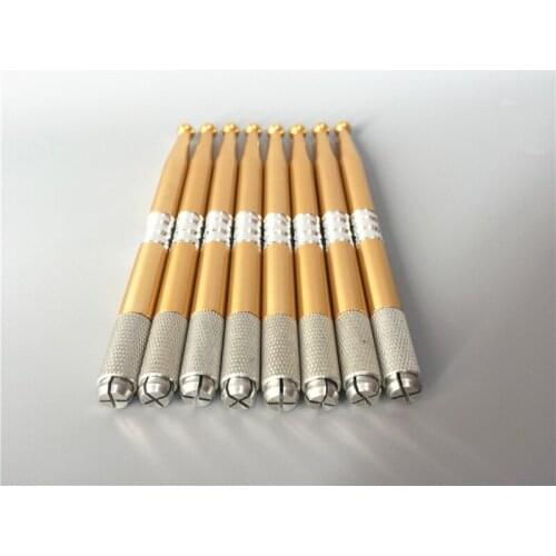 2PCS Manual tattoo pen permanent makeup eyebrow machine microblading needles pen yellow colors