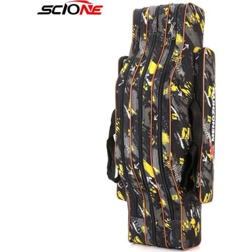 Fishing Bags 2/3 Layer Multifunctional Fishing Rod Reel Lure Canvas Pole Storage 80/90cm Carp Fishing Tackle XA89G