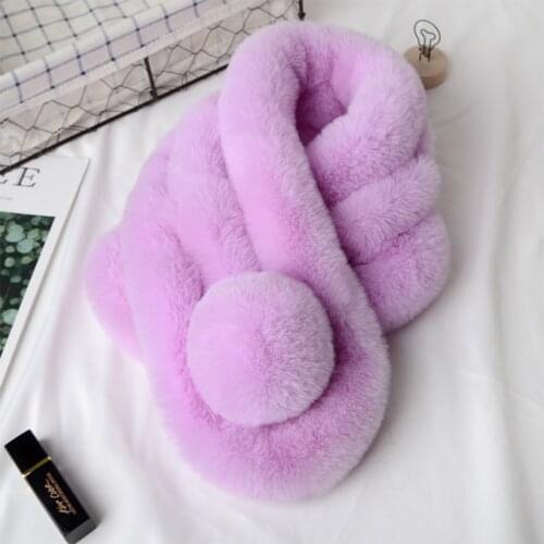 Winter scarf Luxury Faux Fur Warm Scarf Fashion Soft Plush Thicken Snood Scarves Shawl for Adult Kids Women Girls